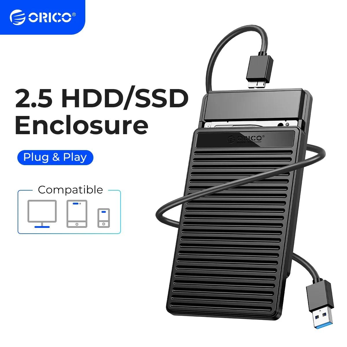 ORICO 2.5 ġ HDD ̽, SATA-USB3.0 USB3.1 5Gbps ӵ ϵ ̺ Ŭ, SSD HDD PC Ʈ  HDD ̽